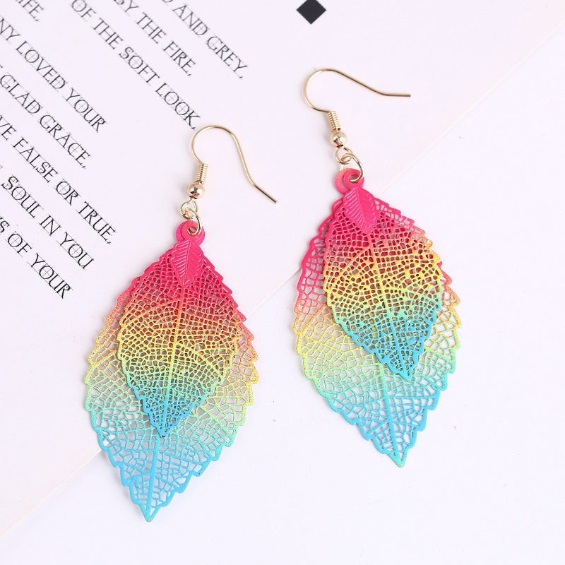 Wholesale Fashion Retro Ethnic Style Leaf Earrings